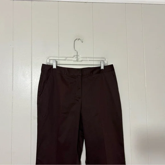St. John For Neiman Marcus Fudge Brown Cotton Blend Career Pants Size 10 - Picture 4 of 7